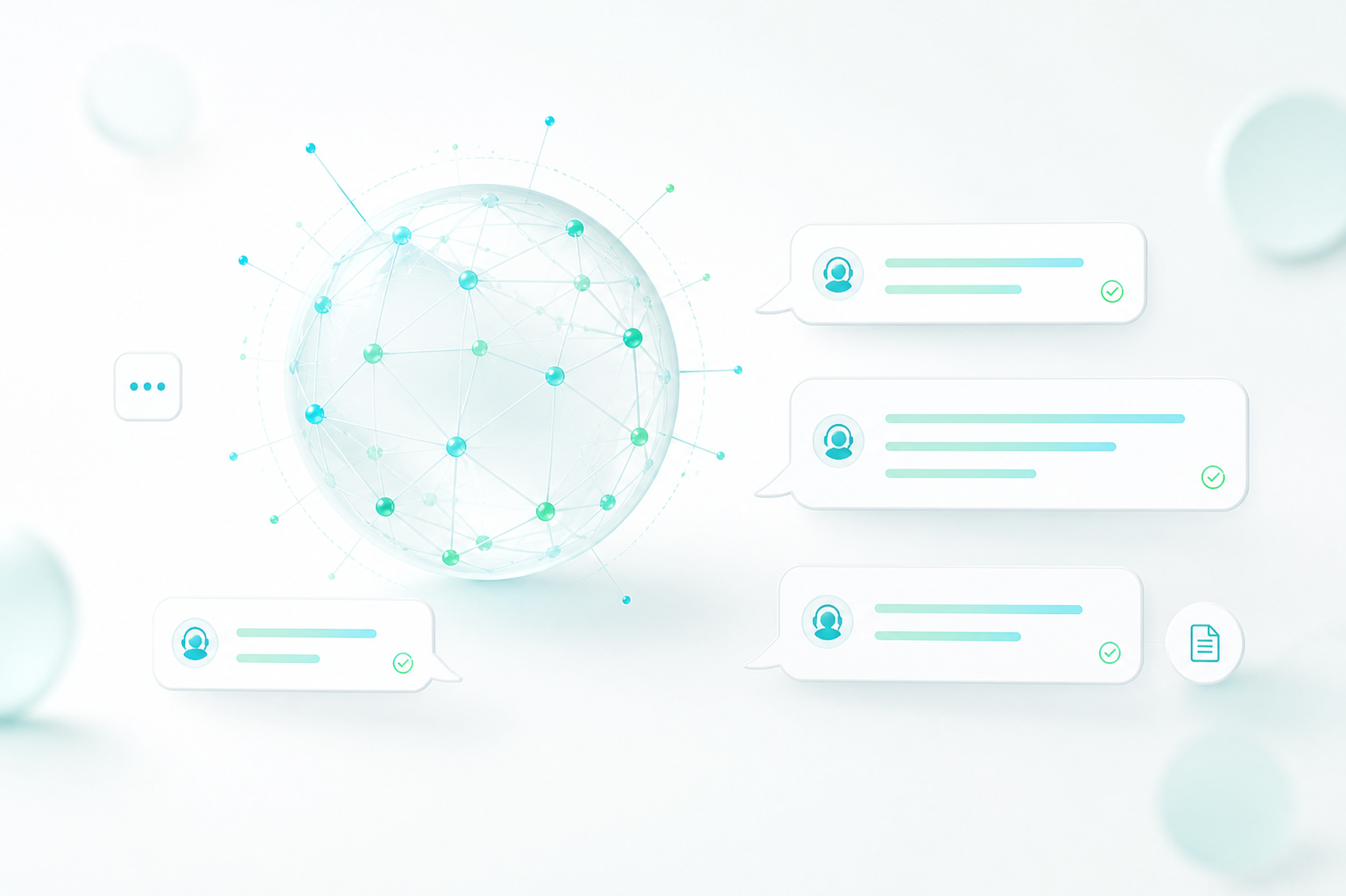 AI assistant network responding to customer support conversations
